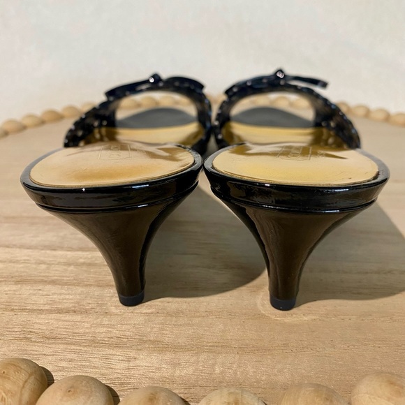 COACH - IZABEL - Size 8.5B - black patent-leather kitten heels **25% OFF** - Picture 7 of 9